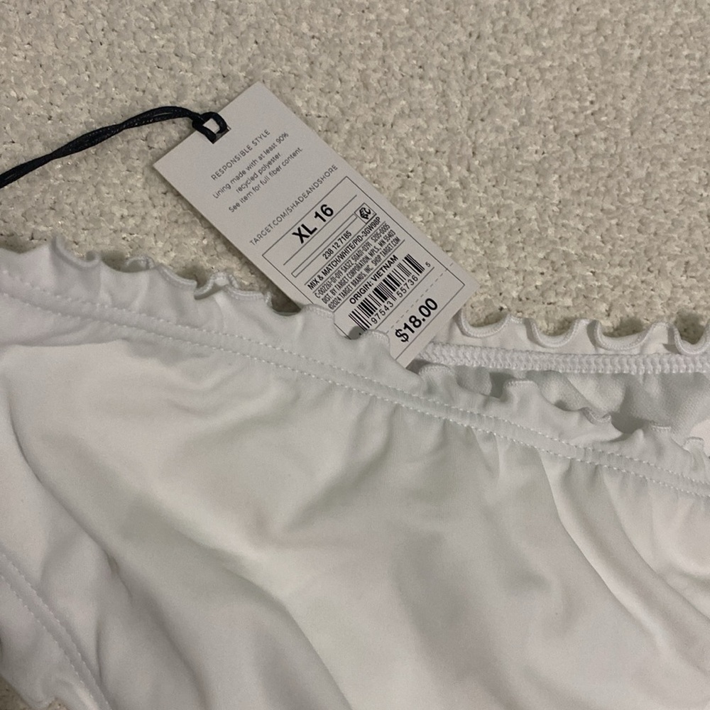 Shade & Shore White Ruffle Swim Bottom - Picture 3 of 3